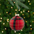 4ct Red, Black and Gold Plaid Glass Ball Christmas Ornaments 3.25" - IMAGE 1