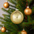 Metallic Leaves Christmas Glass Ball Ornaments - 4" (100mm) - Clear and Gold - 4ct - IMAGE 5