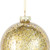 Metallic Leaves Christmas Glass Ball Ornaments - 4" (100mm) - Clear and Gold - 4ct