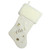 19" Ivory White Gold Foil "Peace" Christmas Stocking with White Faux Fur Cuff - IMAGE 1