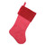 18" Red Solid Quilted Decorative Christmas Stocking with Velvety Cuff - IMAGE 1