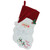 19.25" Red and White Embroidered Ho Ho Ho Santa Face Christmas Stocking - IMAGE 1