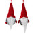 2-Piece Tiny Gray Faux Fur Christmas Santa Gnome with Red Hat Ornaments 6” - IMAGE 1