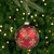 Glittered Snowflake Glass Ball Christmas Ornament - 3.25" - Burgundy Red and Gold - IMAGE 1