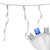 100ct Blue and Pure White LED Wide Angle Icicle Christmas Lights, 5.5 ft White Wire - IMAGE 2