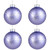 Matte Glass Ball Christmas Ornaments with Branch Design - 2.5" (60mm) - Purple - 4ct - IMAGE 2