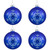 Snowflake Christmas Glass Ball Ornaments - 3" (75mm) - Royal Blue - 4ct - IMAGE 2