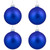 Snowflake Christmas Glass Ball Ornaments - 3" (75mm) - Royal Blue - 4ct