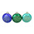 Snowflake Glass Disc Christmas Ornaments - 3.25" (82mm) - Blue and Green - Set of 3 - IMAGE 1