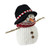 9" Fuzzy Smiling Christmas Snowman Figurine with Black Hat and Striped Scarf - IMAGE 2