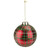 Green, Red and Gold Plaid Glass Ball Christmas Ornament 3.25" (80mm) - IMAGE 1