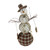 15.75" Brown and White Plaid Snowman Christmas Decor - IMAGE 1