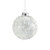 Clear and White Glitter Bead Glass Christmas Ball Ornament 3.25" (80mm) - IMAGE 1