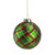 Set of 2 Red and Green Plaid Glass Ball Christmas Ornaments 3.25” (80mm) - IMAGE 2