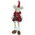 17" Plush Red Plaid Sitting Christmas Girl Mouse with Dangling Legs Decoration - IMAGE 1