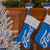 16" Blue and White Ford Snowflake Embroidered Christmas Stocking - IMAGE 2
