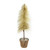 15.5" Gold and Brown Bottle Brush Christmas Tree Tabletop Decor - IMAGE 1