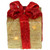Set of 3 Lighted Gold and Red Gift Boxes Christmas Outdoor Decorations 10"