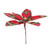 13.5" Red and Brown Plaid Poinsettia Flower Christmas Pick - IMAGE 3