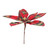 13.5" Red and Brown Plaid Poinsettia Flower Christmas Pick - IMAGE 2