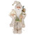 16" Burlap and Fur Holly and Berries Santa Claus with Teddy Bear Christmas Figure - IMAGE 1