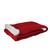Red and White Cable Knit Plush High Pile Fleece Throw Blanket 50" x 60" - IMAGE 3