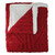 Red and White Cable Knit Plush High Pile Fleece Throw Blanket 50" x 60" - IMAGE 1