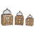 Geometric Wooden Outdoor Birdcage Decorations - 25.25” - Brown - Set of 3 - IMAGE 1