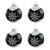 4ct Alpine Chic Shiny Black with White Snowflake Design Glass Ball Christmas Ornaments 2.5" (65mm) - IMAGE 1