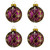 4ct Magenta Purple with Gold Glitter Swirl Design Glass Ball Christmas Ornaments 2.5" (65mm) - IMAGE 1