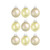 9ct Matte and Pearl Champagne Gold Glass Ball Christmas Ornaments 2" (50mm) - IMAGE 1