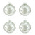 4ct Winter Light Shiny Silver with Glitter Leaf Design Glass Ball Christmas Ornaments 2.5" (65mm) - IMAGE 1