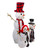 Set of 3 Lighted Tinsel Snowman Family Christmas Outdoor Decorations, 35" - IMAGE 2