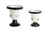 Set of 4 Black and White Antique Styled Pots with Wide Tops 9.5” - IMAGE 1