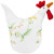 12" White, Soft Green, and Yellow Floral Rooster Chicken Spring Decoration - IMAGE 5