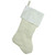 Quilted Christmas Stocking with Velvet Cuff - 19" - Cream and White - IMAGE 2