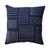 16.5" Navy Blue and White Chain Stitched Tribal Square Throw Pillow - IMAGE 1