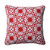 18" Red and White Embroidered Decorative Square Outdoor Throw Pillow - IMAGE 1