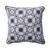 18" Shadow Gray and White Embroidered Square Outdoor Throw Pillow - IMAGE 1