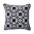 Geometric Tiles Embroidered Square Outdoor Patio Throw Pillow - 18" - Black and White - IMAGE 1