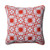 Geometric Tiles Embroidered Square Outdoor Throw Pillow - 18" - White and Orange - IMAGE 1