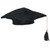 Club Pack of 12 Black Plush Graduation Cap Costume Accesories 10 - Medium - IMAGE 1
