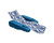 Sapphire Blue and White Adjustable Flourish Floating Swimming Pool Chaise Lounge, 73-Inch - IMAGE 3