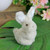 4.75" White Plush Standing Easter Bunny Rabbit Spring Tabletop Figurine - IMAGE 3
