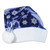 Pack of 12 Metallic Blue with White Trim and Snowflakes Christmas Santa Hat - IMAGE 1