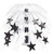 Club Pack of 6 Black and White Glistening Star Centerpiece Decors 18" - IMAGE 1