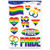 Club Pack of 12 Multi-Color Love and Pride Wall Stickers 17" - IMAGE 1