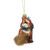 4.5" Brown and Green Fox with Faux Fur Tail and Wreath Christmas Ornament - IMAGE 2