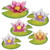 Club Pack of 12 Green and Pink Spring Water Lily Flower Paper Display Cutouts Decors 10.75" - IMAGE 1