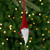 Striped Faux Fur Santa Gnome with Plush Hat Christmas Ornament  - 6” - Red and Gray - IMAGE 1